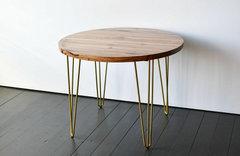 Круглый стол дубовый на металлических ножках шпильках YUDI Gold-O-Oak (4345)
