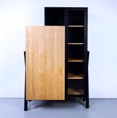 Шкаф дизайнерский в стиле лофт дубовый с металлическим каркасом Yudi Essco (4258)