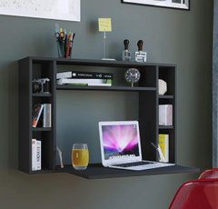 Компьютерный стол навесной компактный в спальню для ноутбука VTV (2164) Чёрный