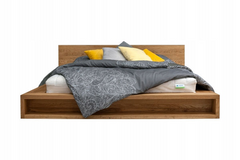 Двуспальная кровать натуральный дуб в лофт стиле